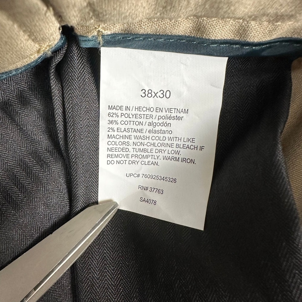 Perry Ellis Slacks Mens 38x30 Antelope Portfolio Premium Flex Twill Relaxed NWT - Picture 14 of 16
